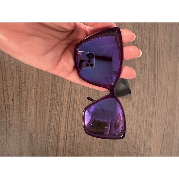 DIFF eyewear purple oversized cat eye sunglasses. designer luxury shaded w/case - Picture 2 of 3